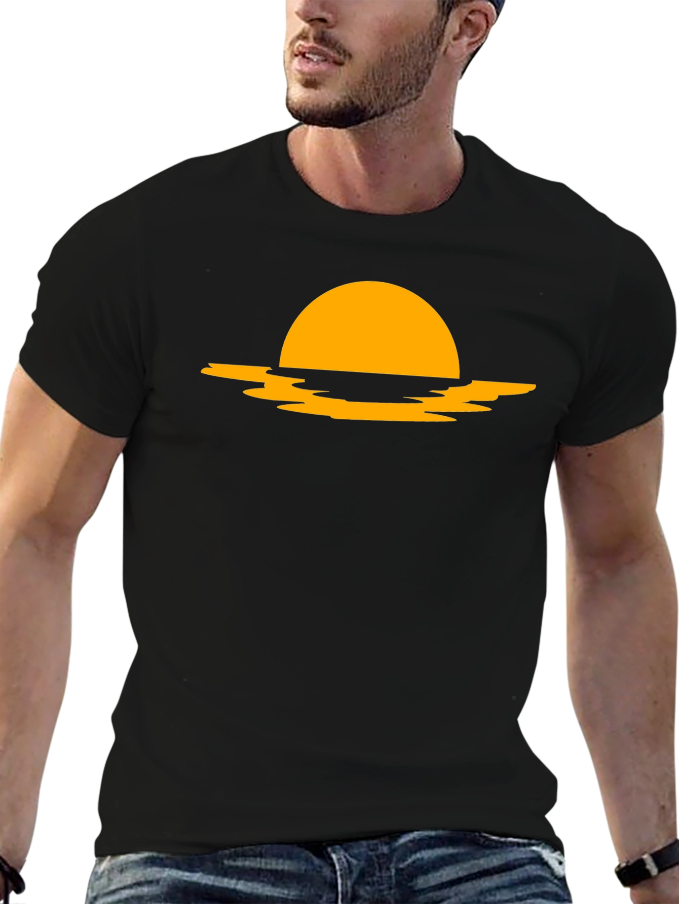 Sunset Silhouette Black Tee