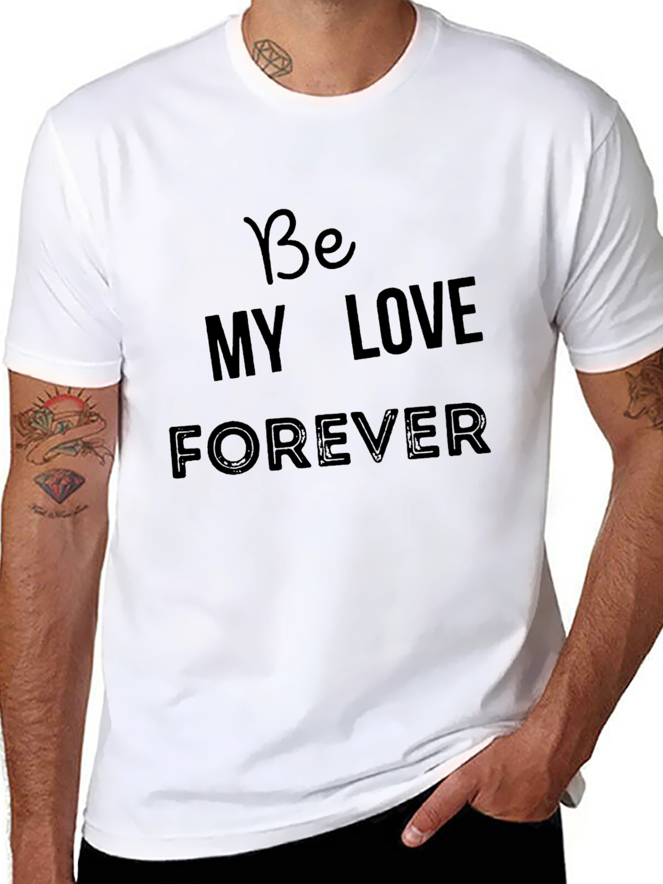 Be My Love Forever Black Graphic Tee