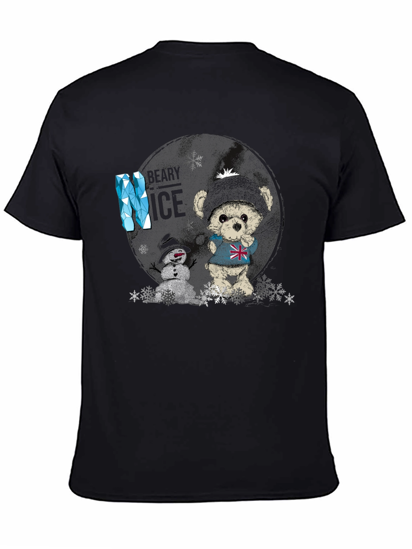 Winter Bear & Snowman Graphic T-Shirt