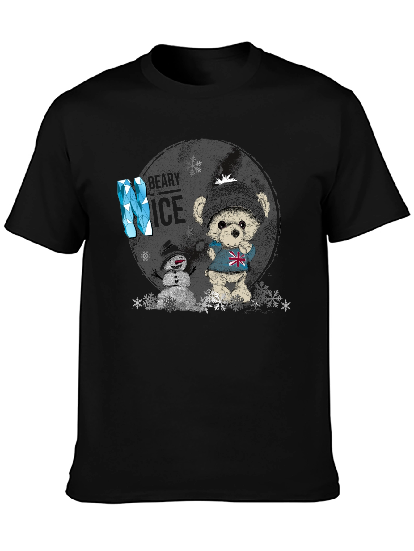 Winter Bear & Snowman Graphic T-Shirt