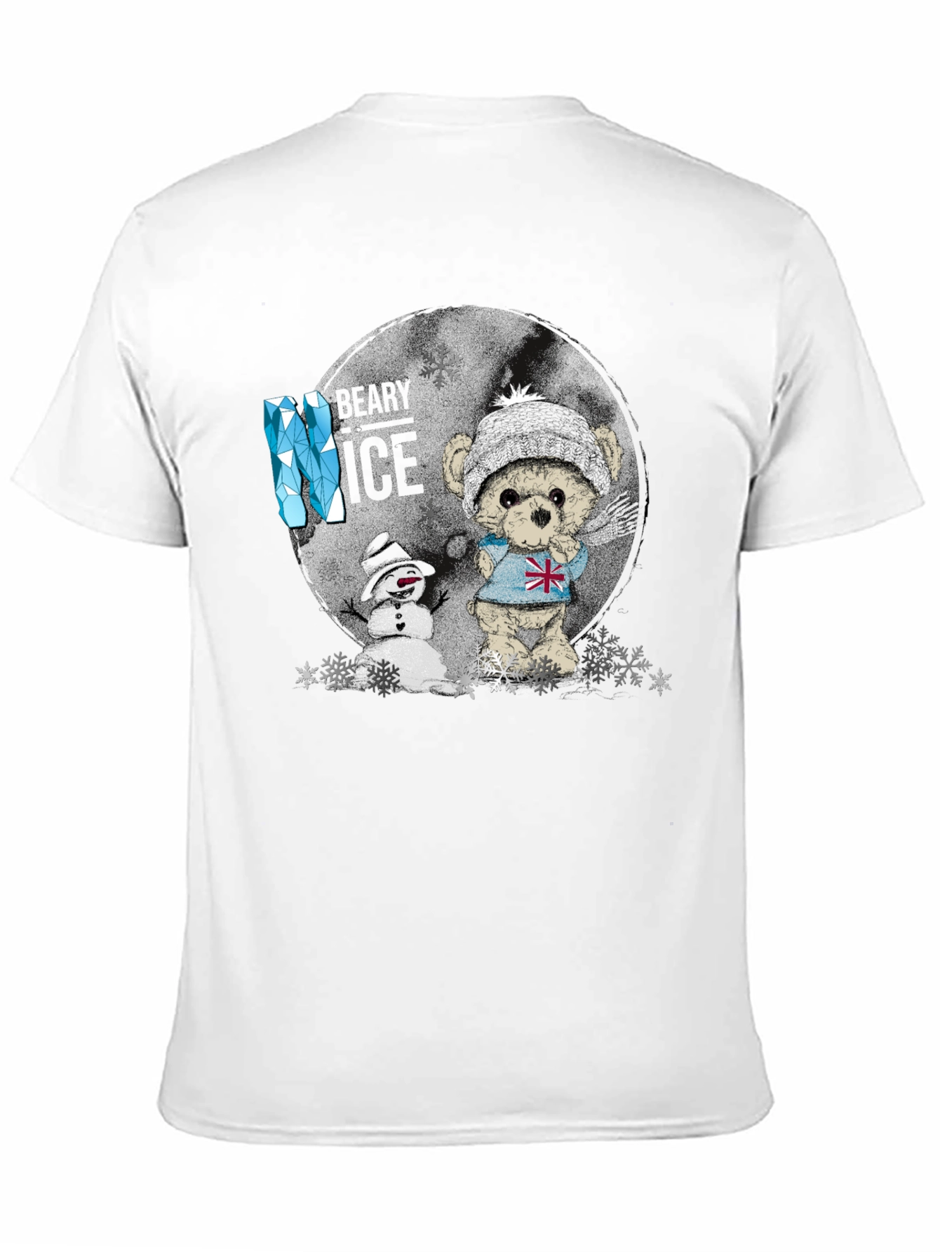 Winter Bear & Snowman Graphic T-Shirt