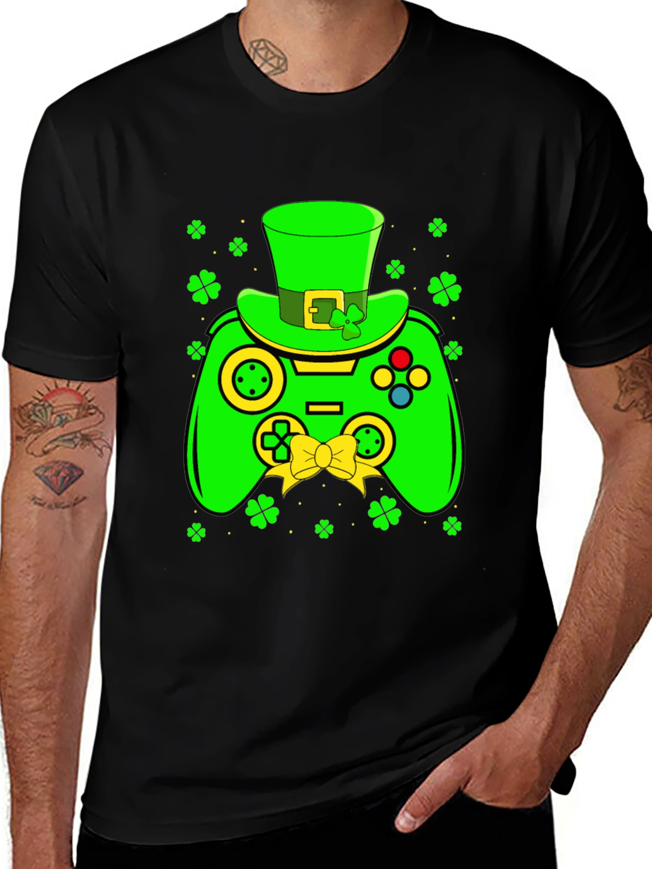 St. Patricks Day Gamer T-Shirt - Shamrock Controller