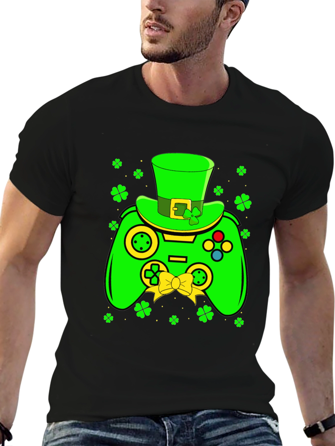 St. Patricks Day Gamer T-Shirt - Shamrock Controller