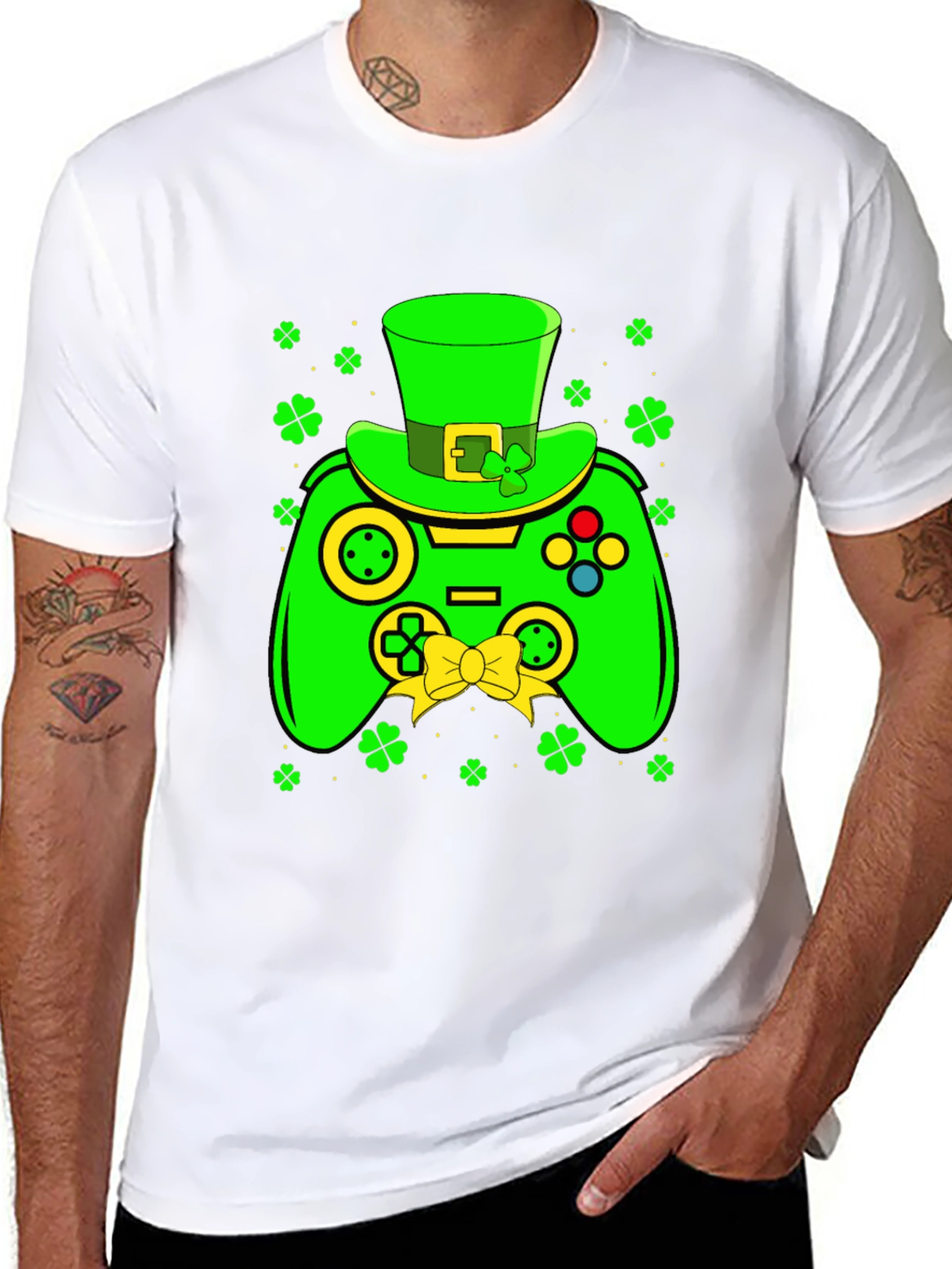 St. Patricks Day Gamer T-Shirt - Shamrock Controller