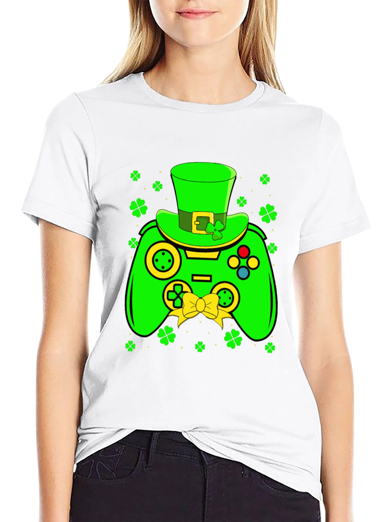 St. Patricks Day Gamer T-Shirt - Shamrock Controller