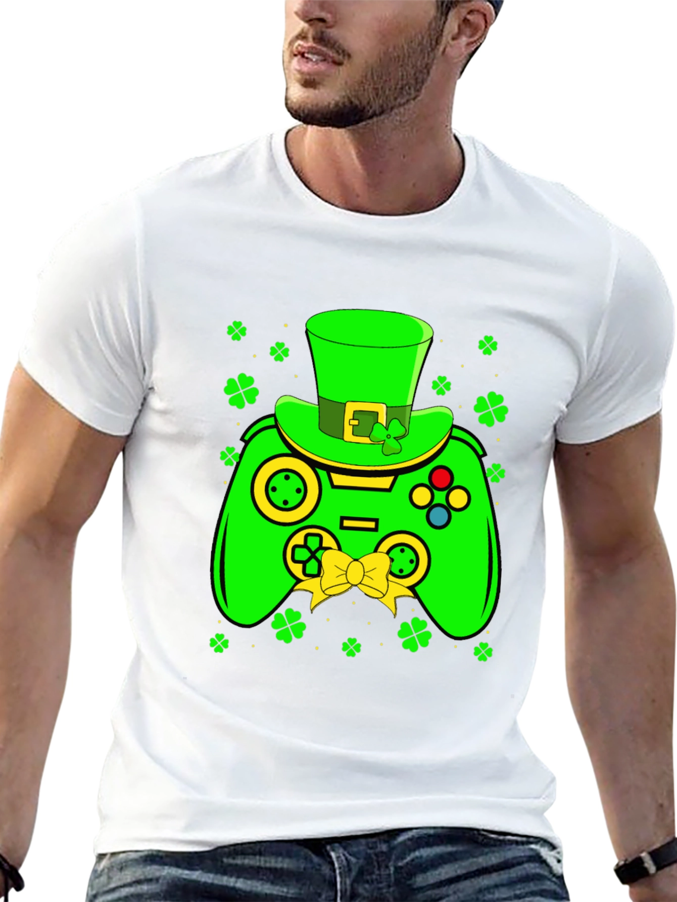 St. Patricks Day Gamer T-Shirt - Shamrock Controller