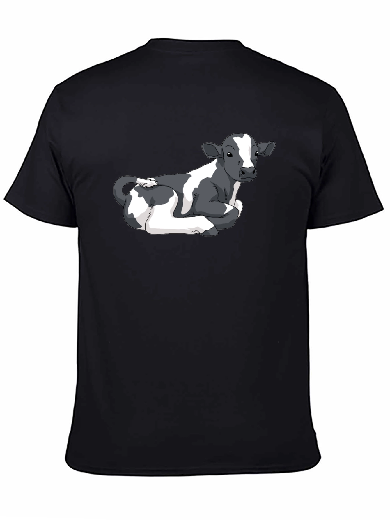 Cow Graphic Tee - Black Cotton Comfort