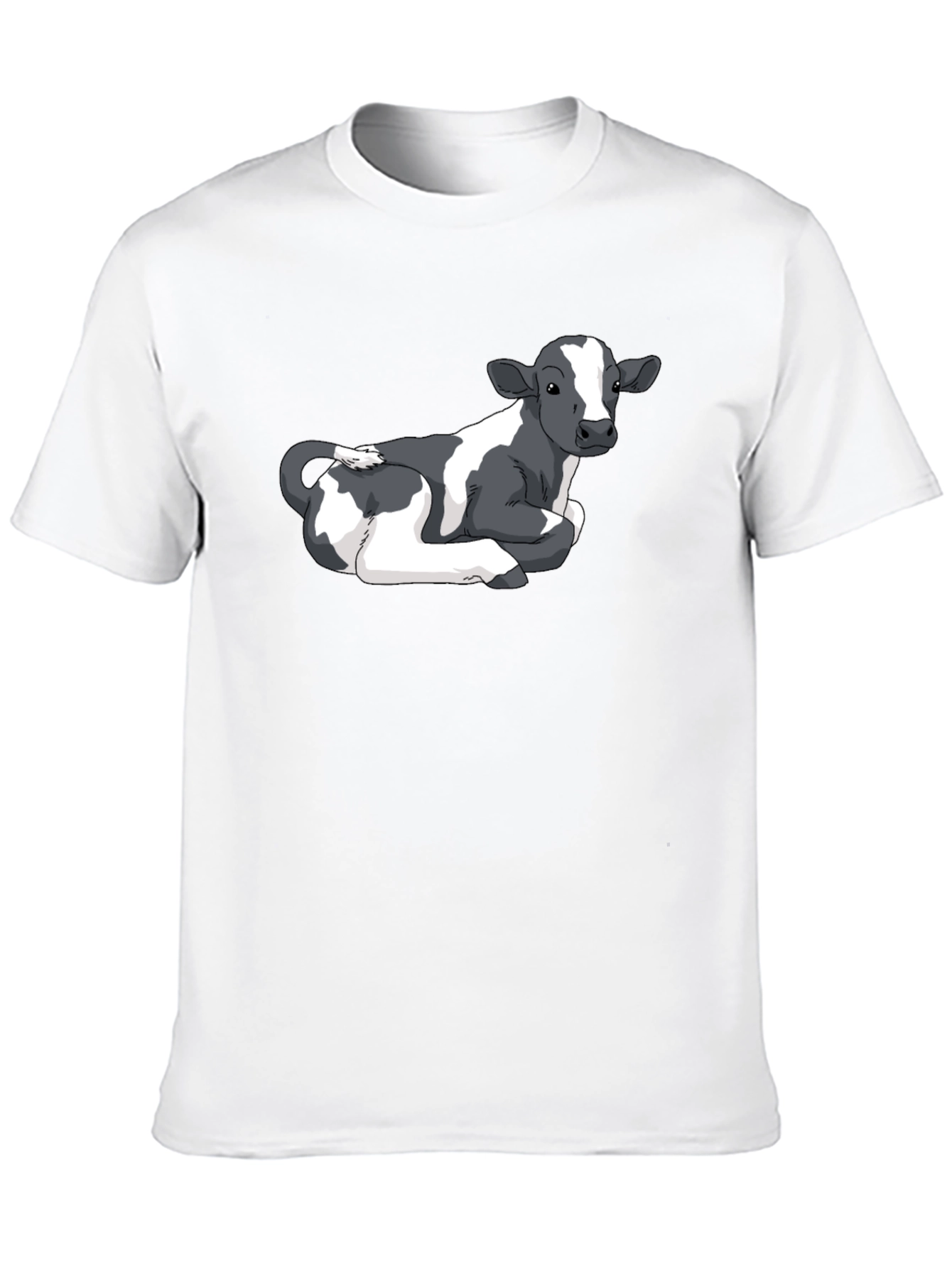 Cow Graphic Tee - Black Cotton Comfort