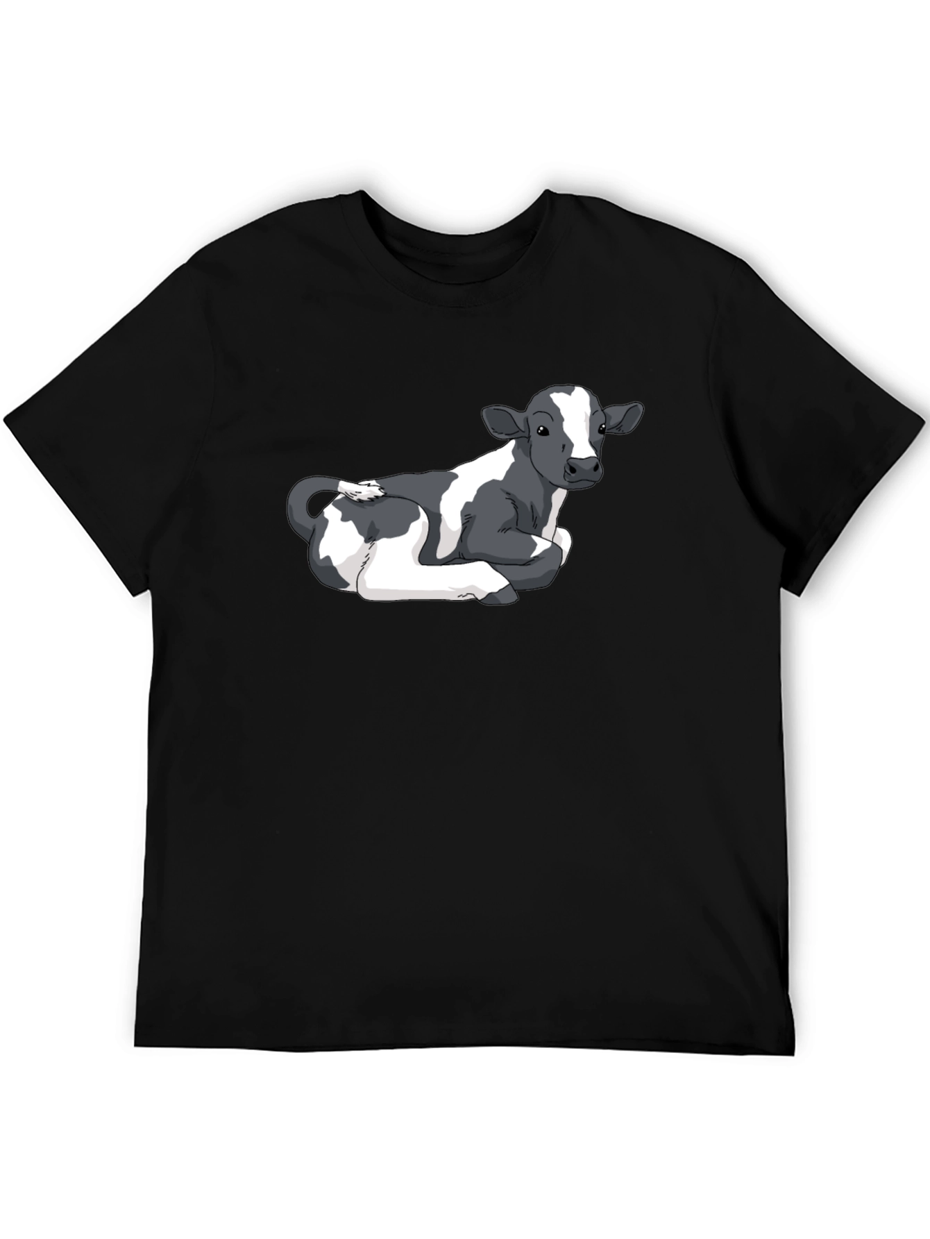 Cow Graphic Tee - Black Cotton Comfort