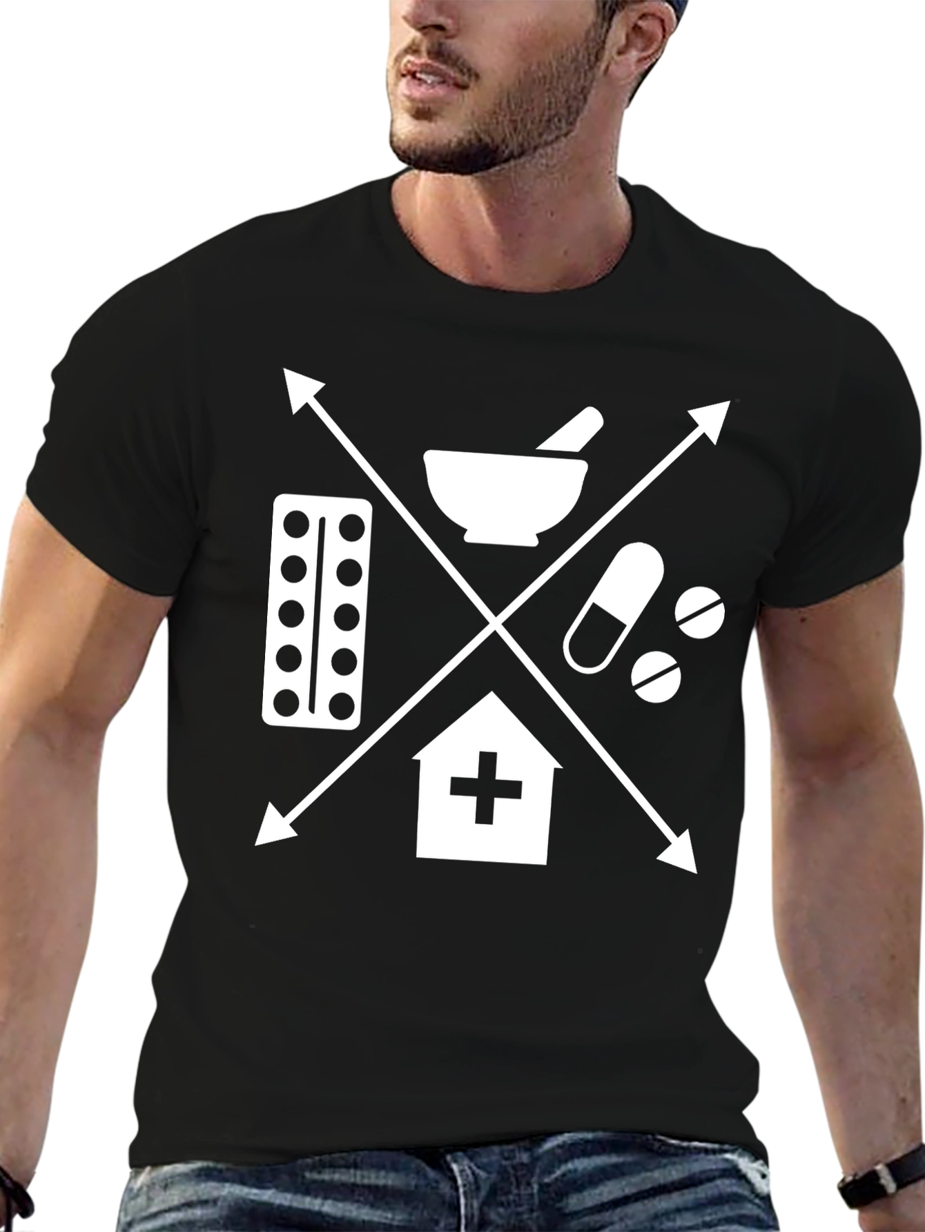 Medical Symbol T-Shirt: Pharmacy Healthcare Design