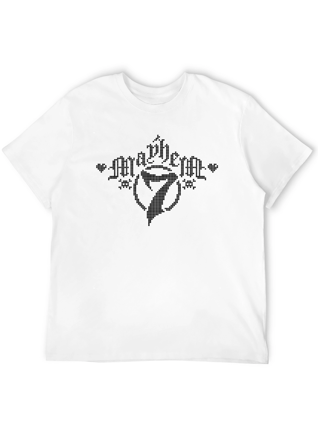Mayhem 7 Black Graphic Tee - Unique Pixelated Design