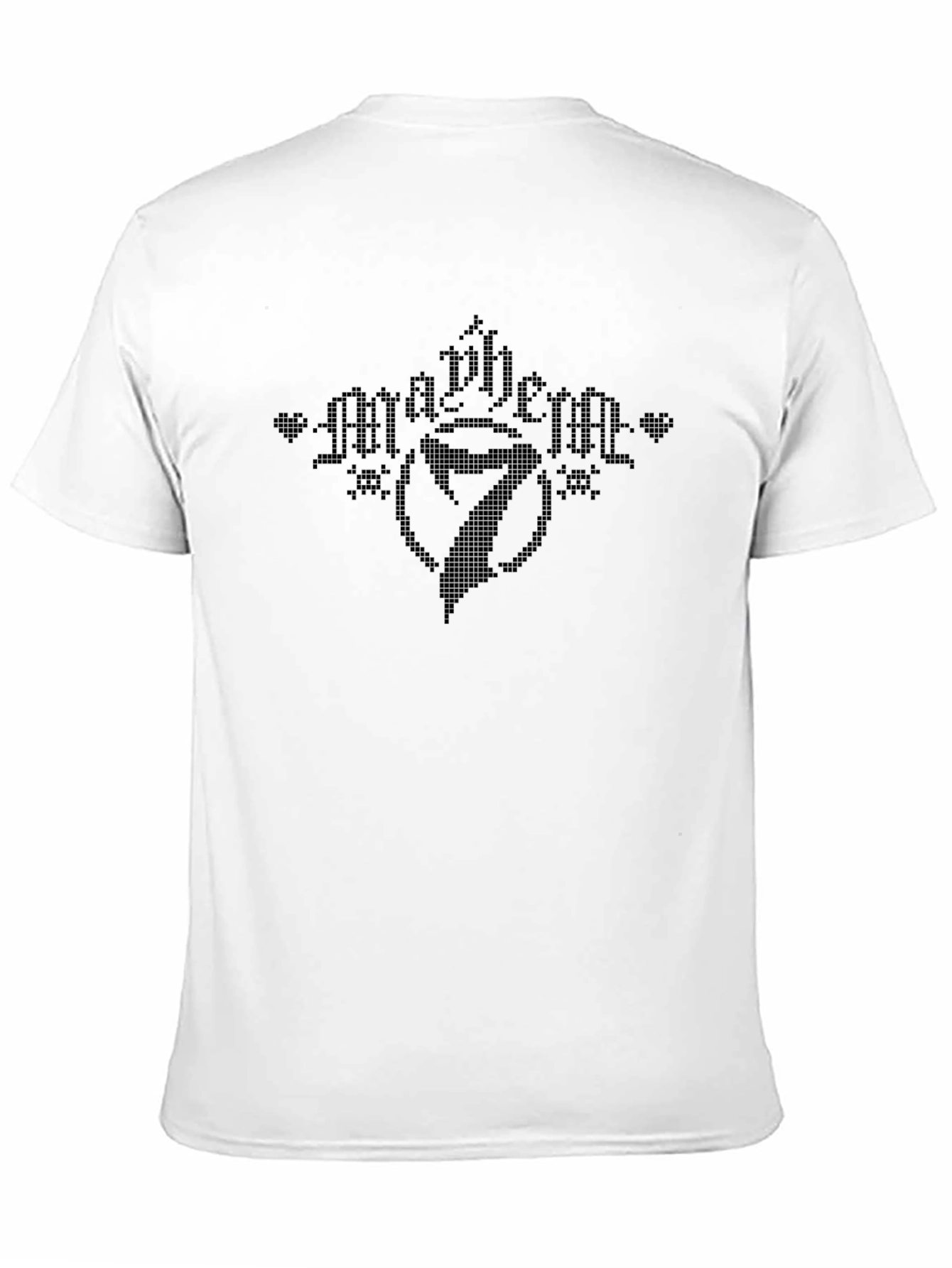Mayhem 7 Black Graphic Tee - Unique Pixelated Design