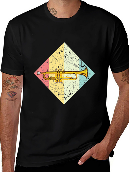 Trumpet Graphic Tee - Vintage Style Music Lover Shirt