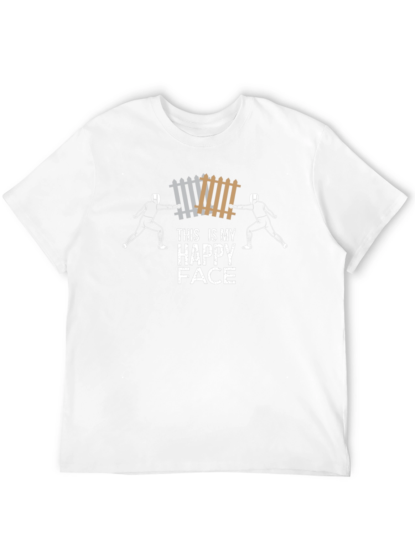 Fencing Happy Face Graphic Tee - Black