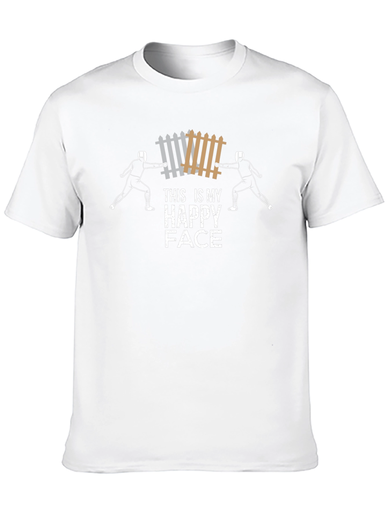 Fencing Happy Face Graphic Tee - Black