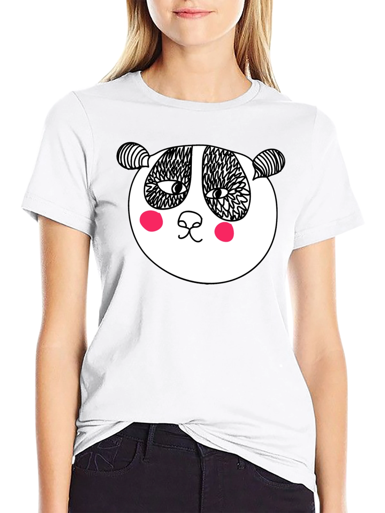 Fun Panda Graphic Tee - Black Cotton T-Shirt