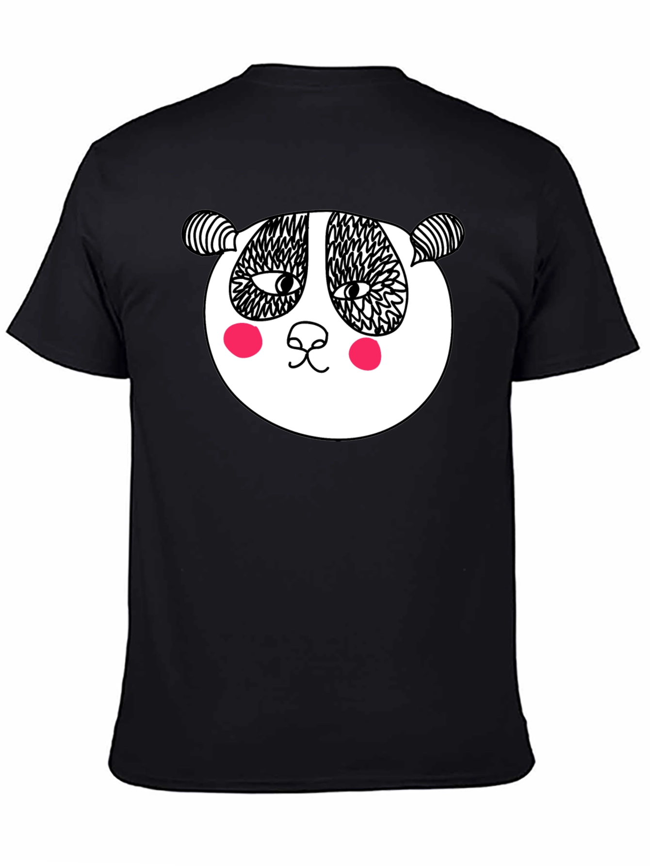 Fun Panda Graphic Tee - Black Cotton T-Shirt