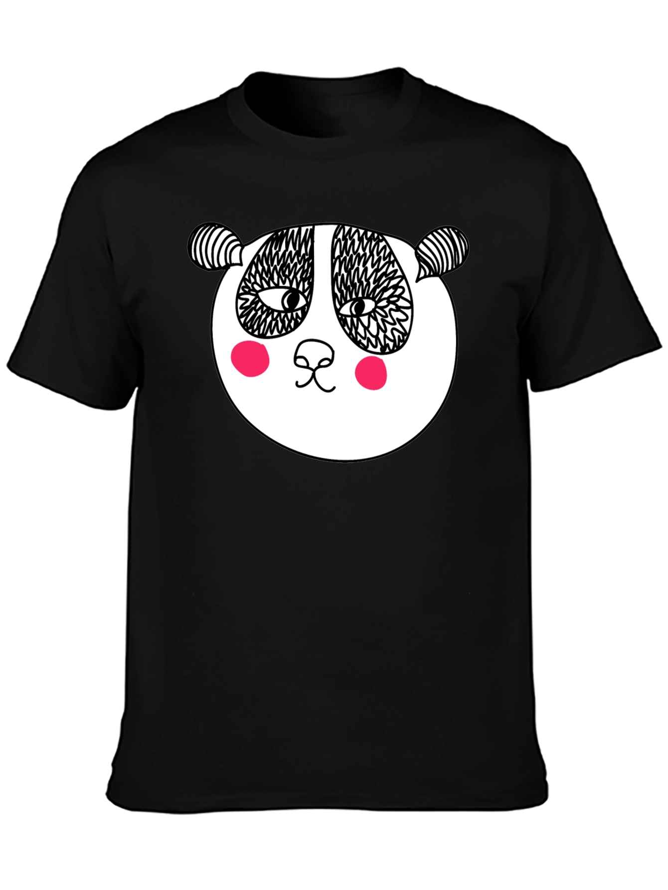 Fun Panda Graphic Tee - Black Cotton T-Shirt