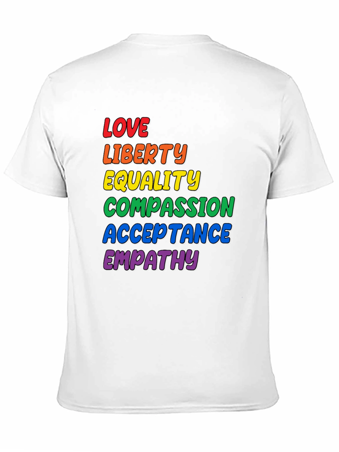Love Liberty Equality Pride Rainbow Graphic T-Shirt