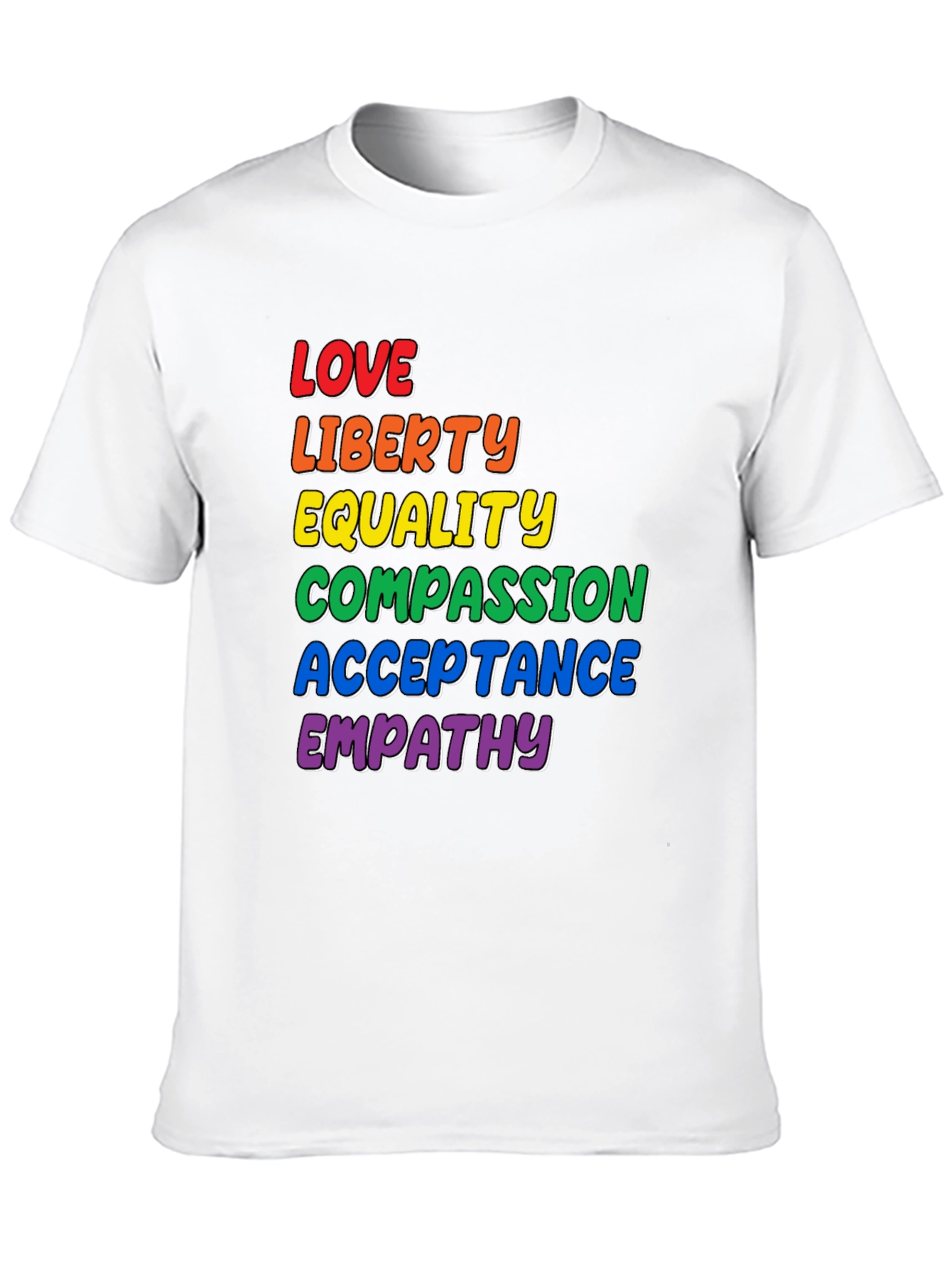 Love Liberty Equality Pride Rainbow Graphic T-Shirt