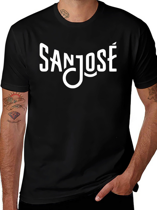 San Jose Tee - Bold Graphic Print Black T-Shirt