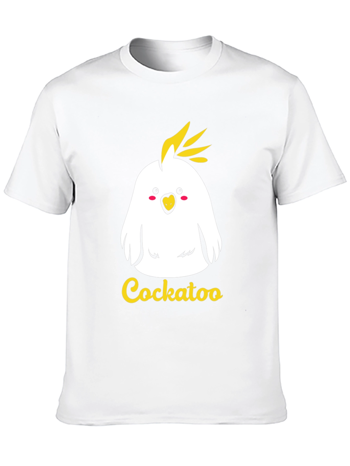 Cute Cockatoo Graphic Tee - Black Cotton T-Shirt