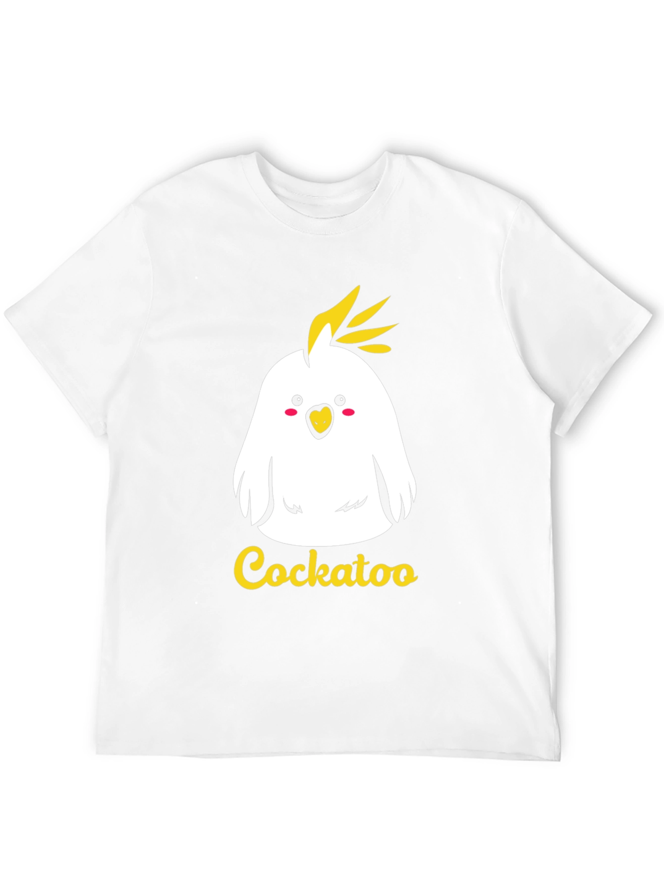 Cute Cockatoo Graphic Tee - Black Cotton T-Shirt