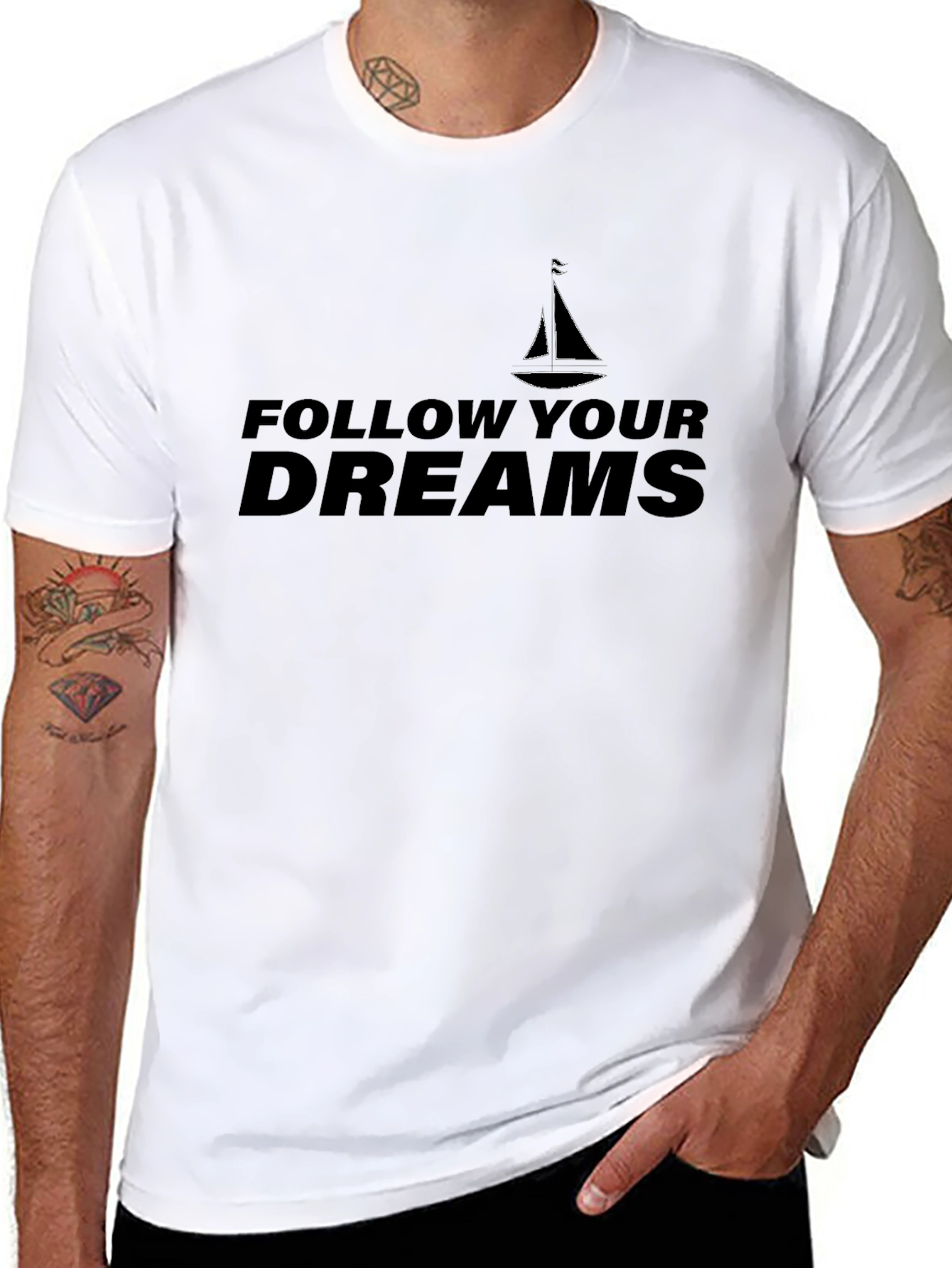 Follow Your Dreams Black Graphic Tee