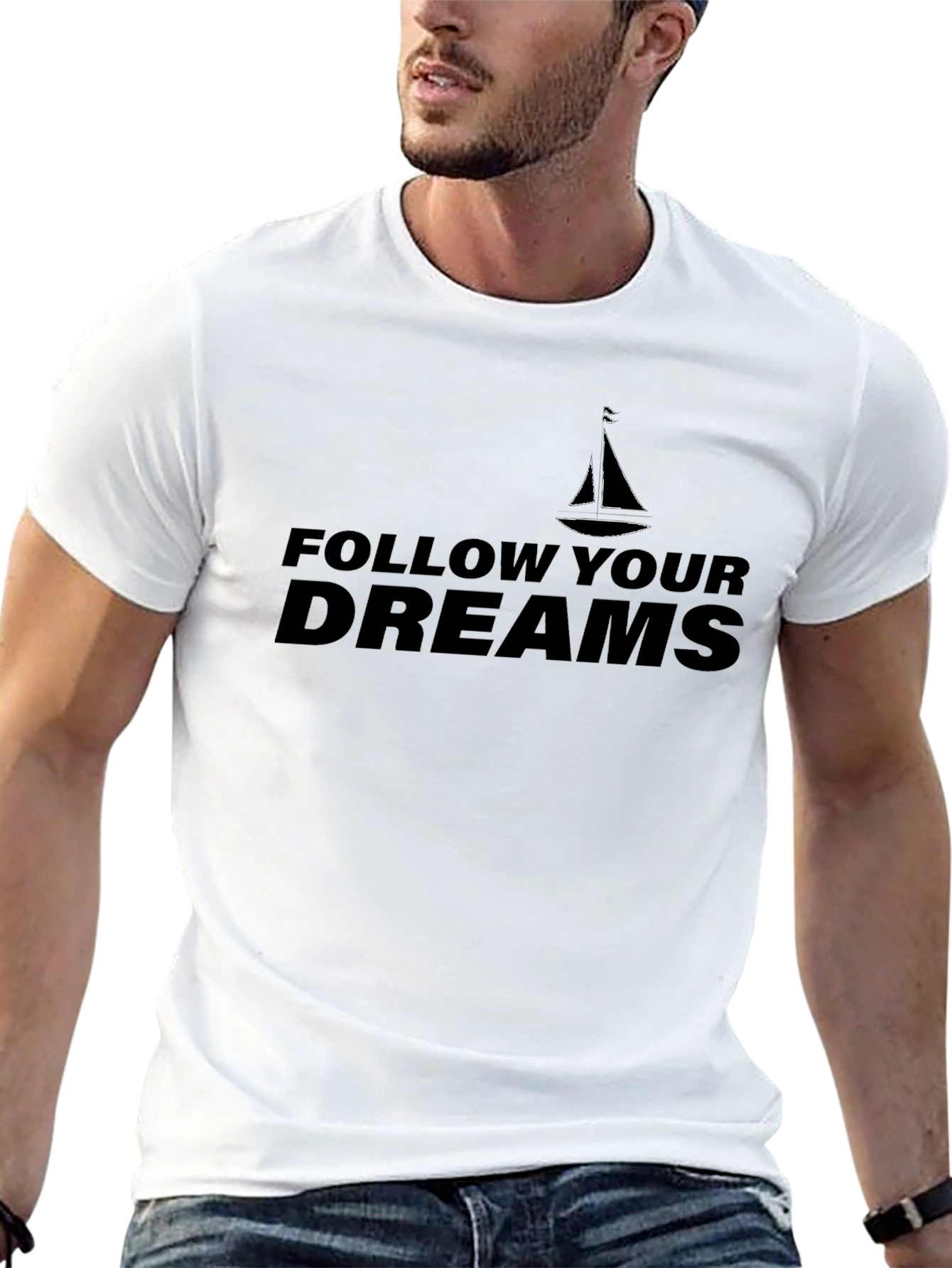 Follow Your Dreams Black Graphic Tee