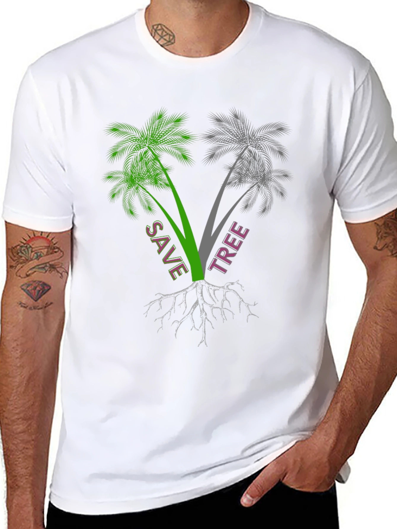 Save Tree Graphic Tee - Eco-Friendly Design