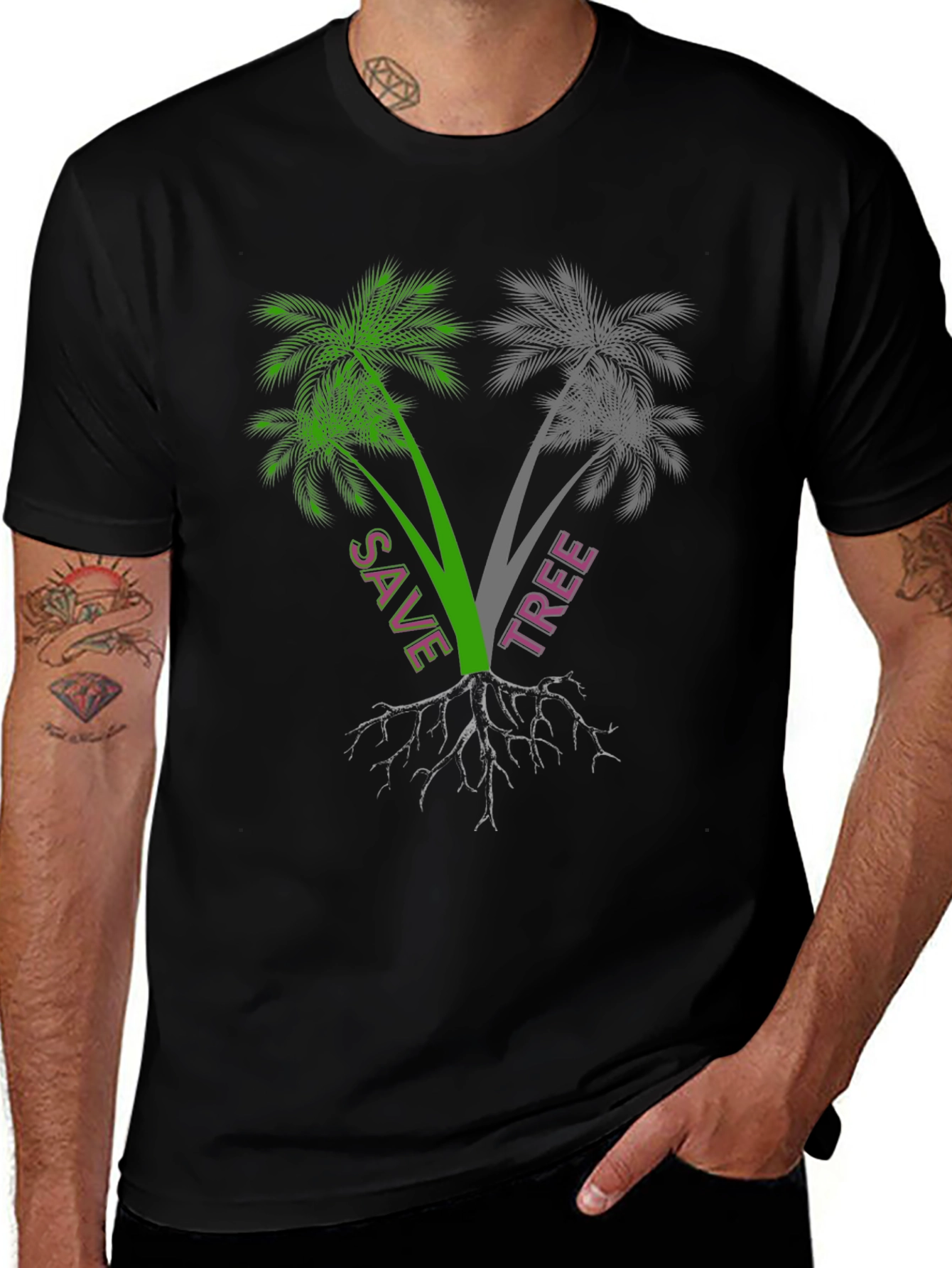 Save Tree Graphic Tee - Eco-Friendly Design