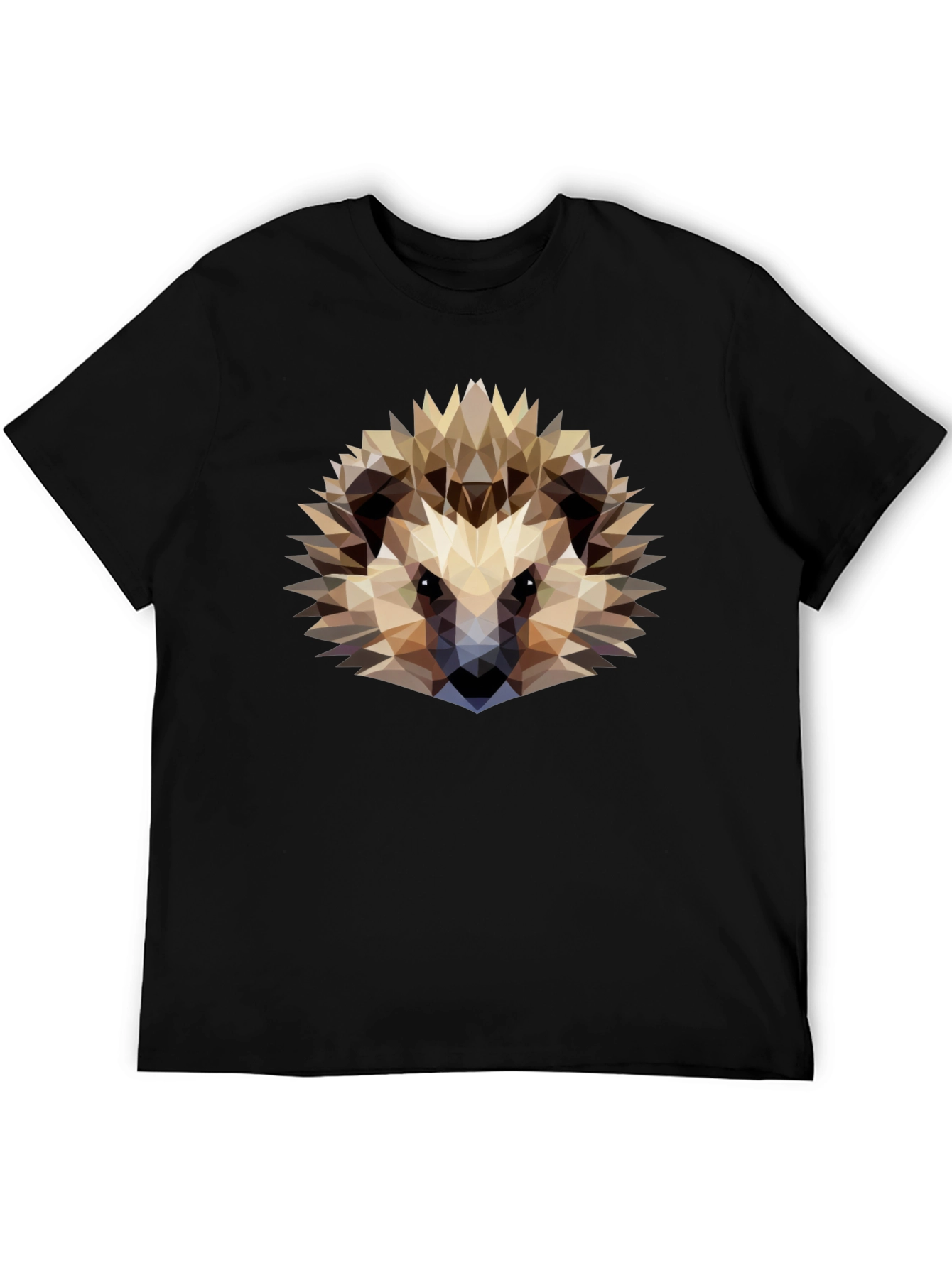 Geometric Hedgehog Graphic T-Shirt - Black