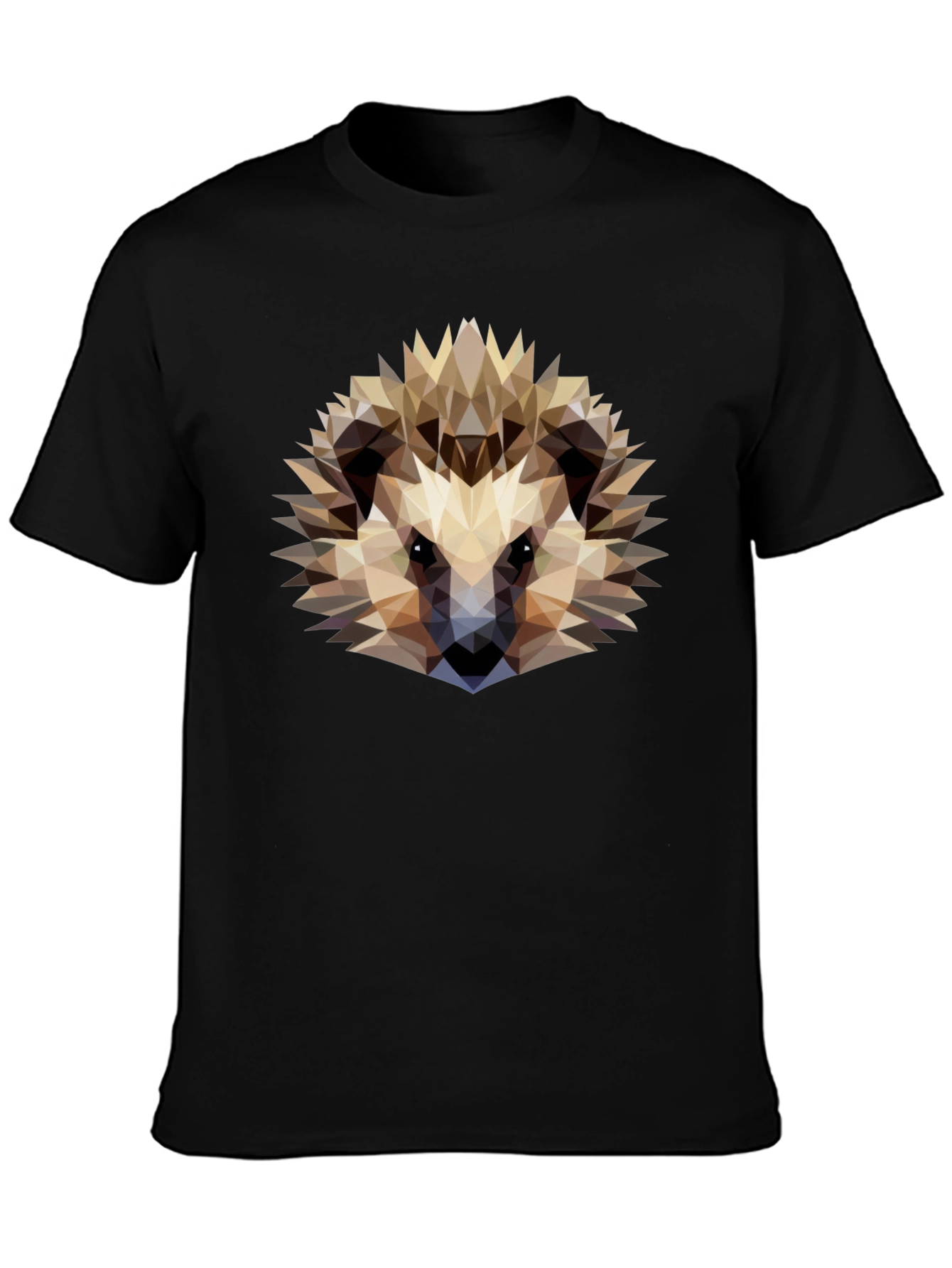 Geometric Hedgehog Graphic T-Shirt - Black