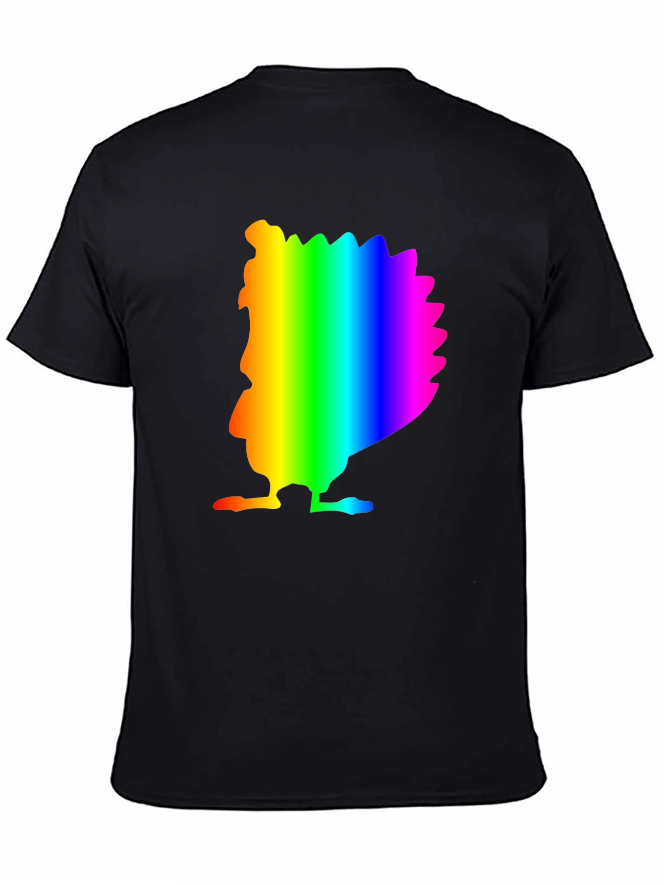 Rainbow Turkey Graphic Black Tee