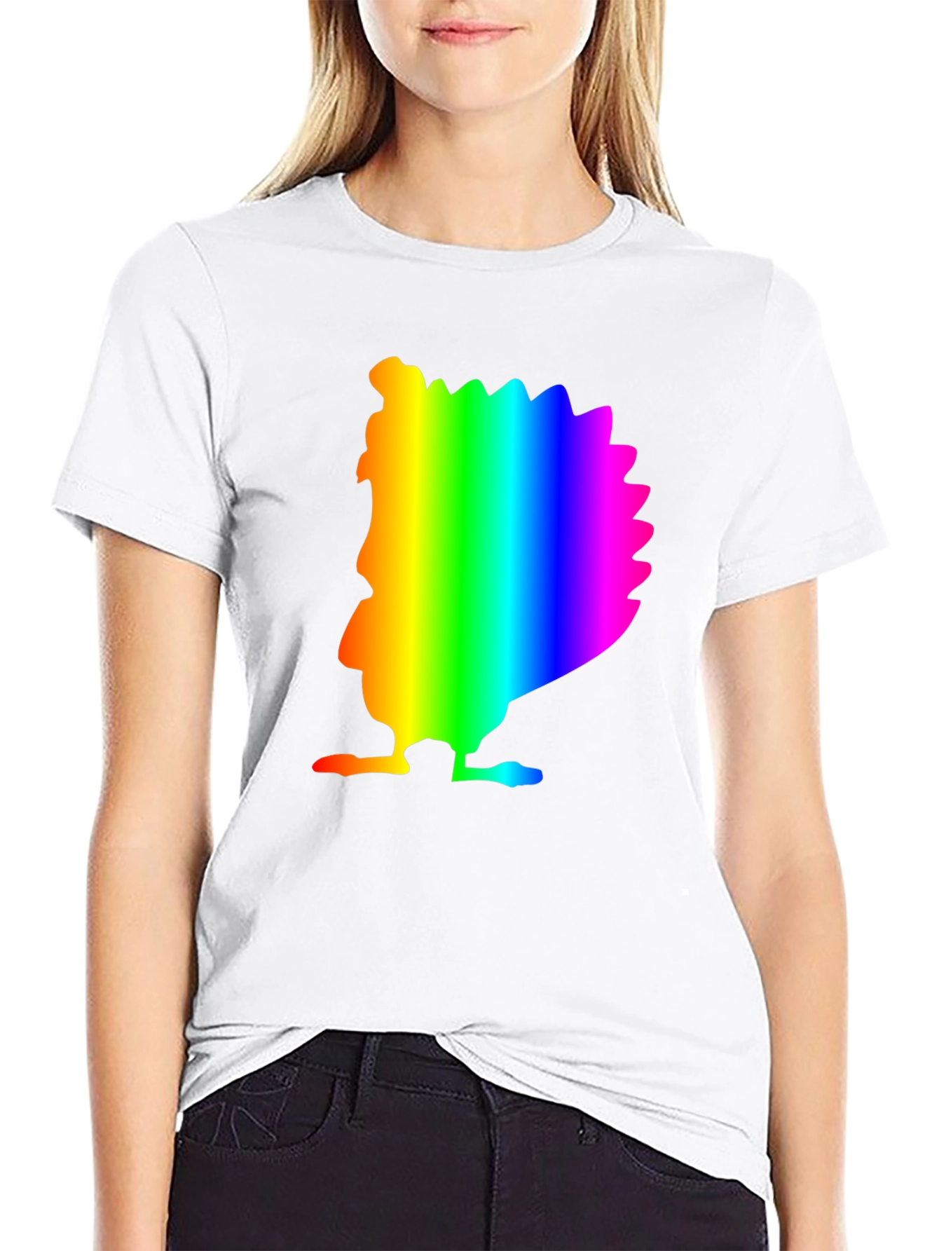 Rainbow Turkey Graphic Black Tee