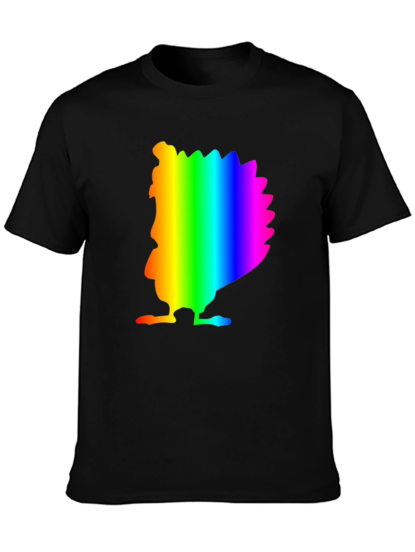 Rainbow Turkey Graphic Black Tee