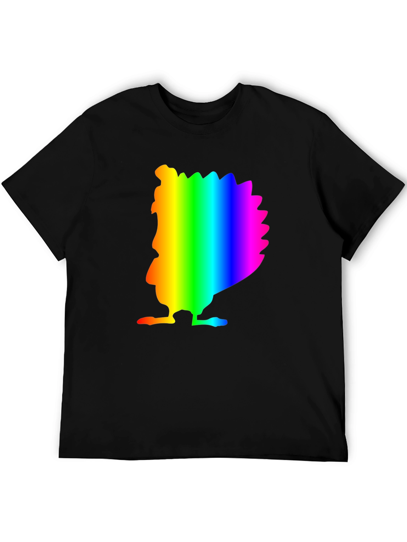 Rainbow Turkey Graphic Black Tee