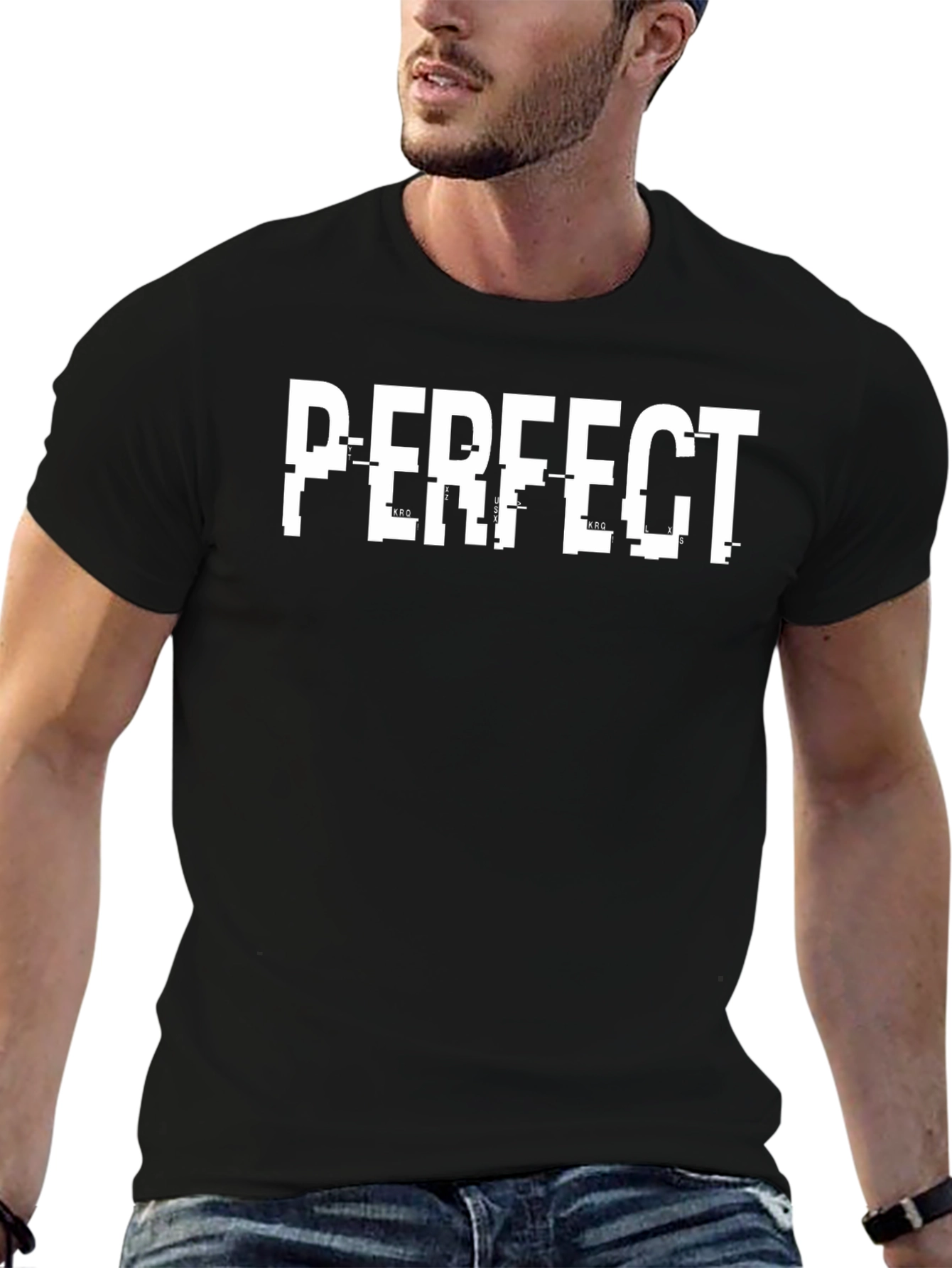 Perfect Glitch Graphic T-Shirt - Black