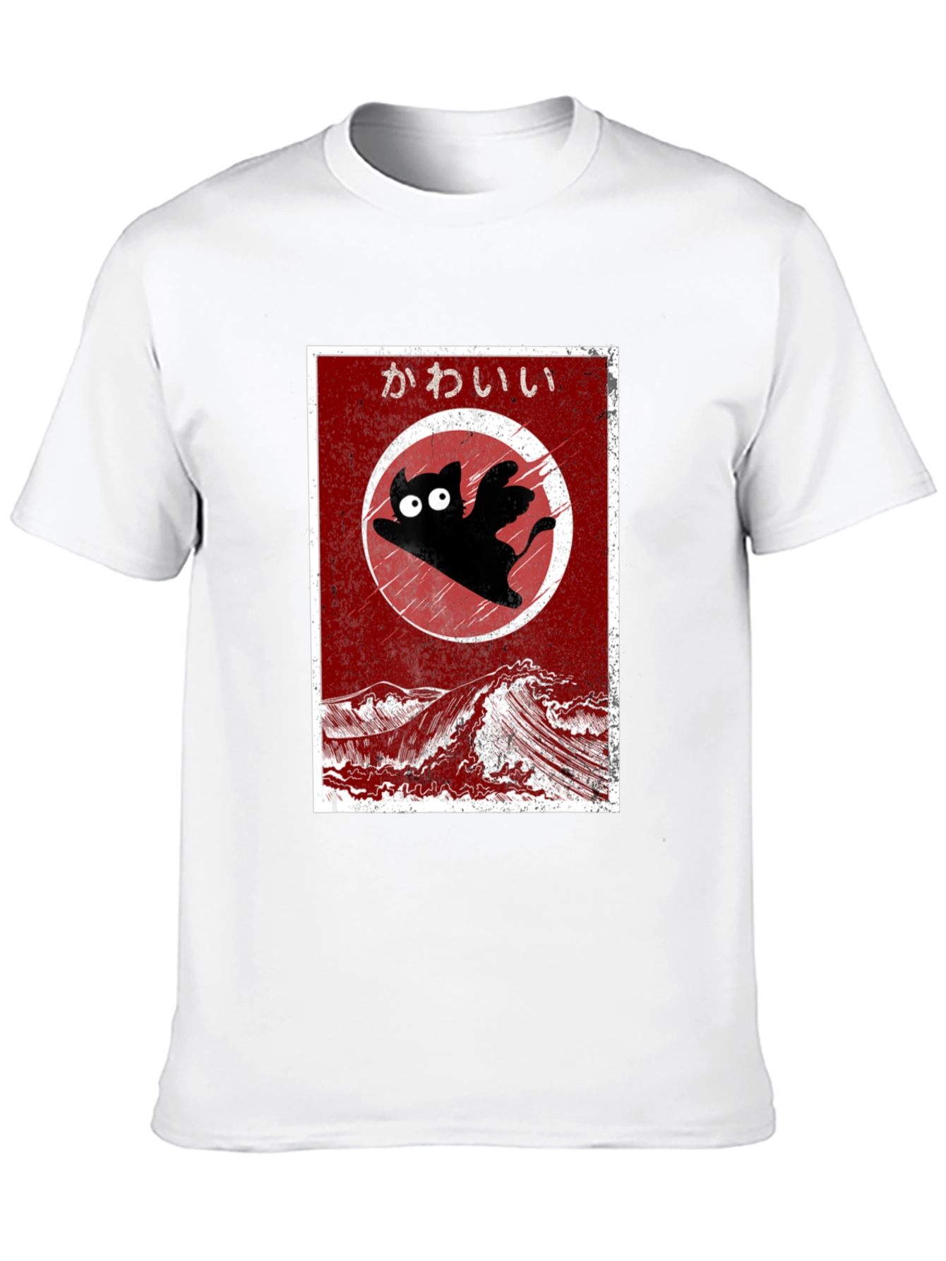 Kawaii Flying Cat T-Shirt - Anime Style