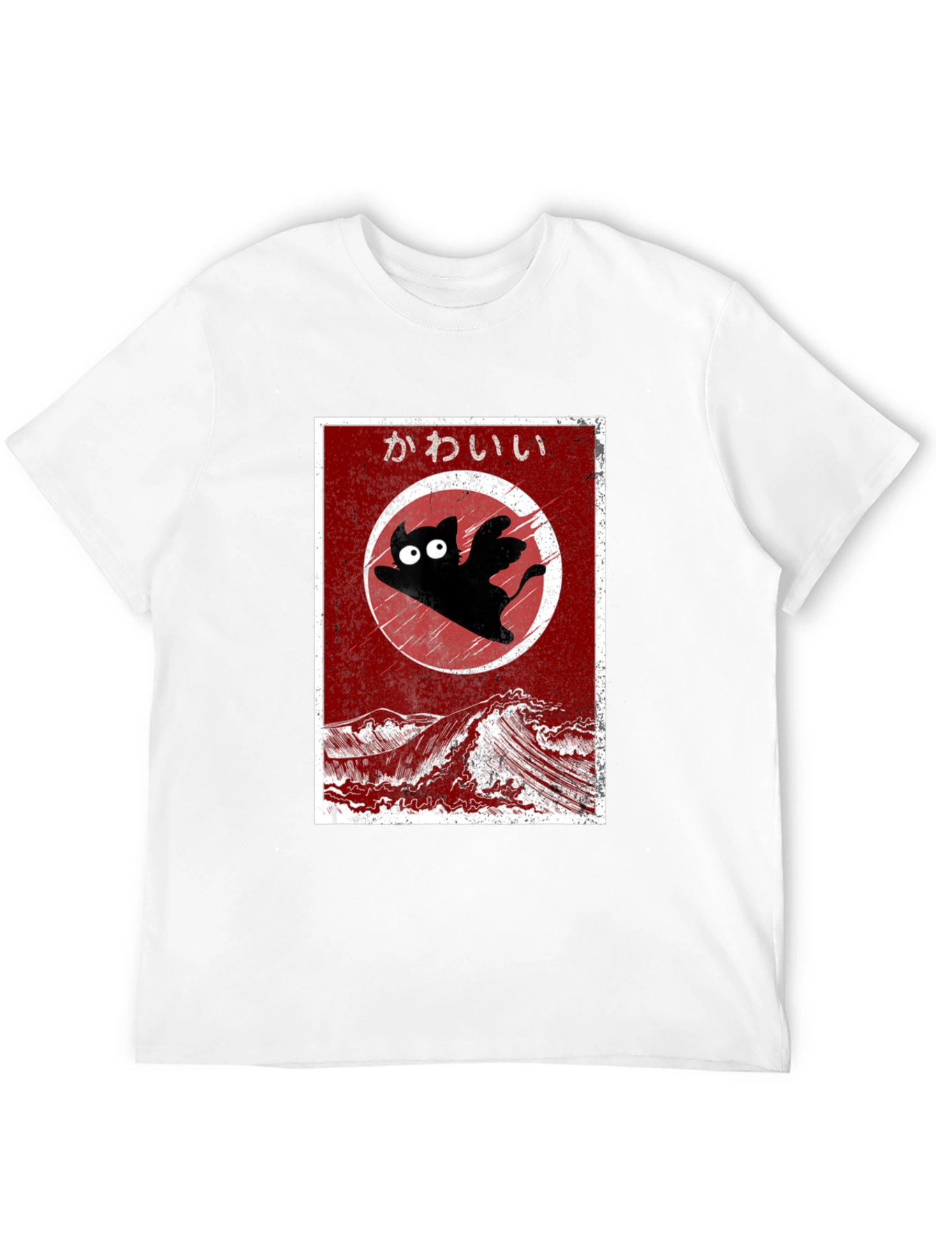 Kawaii Flying Cat T-Shirt - Anime Style