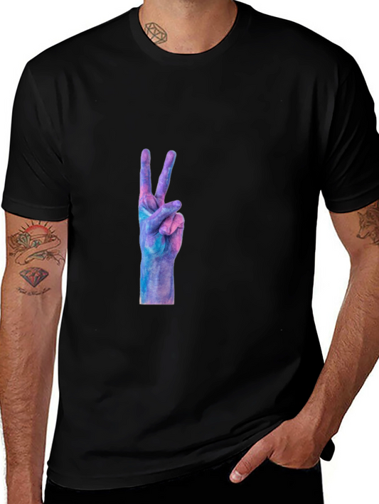 Peace Sign Graphic Black T-Shirt