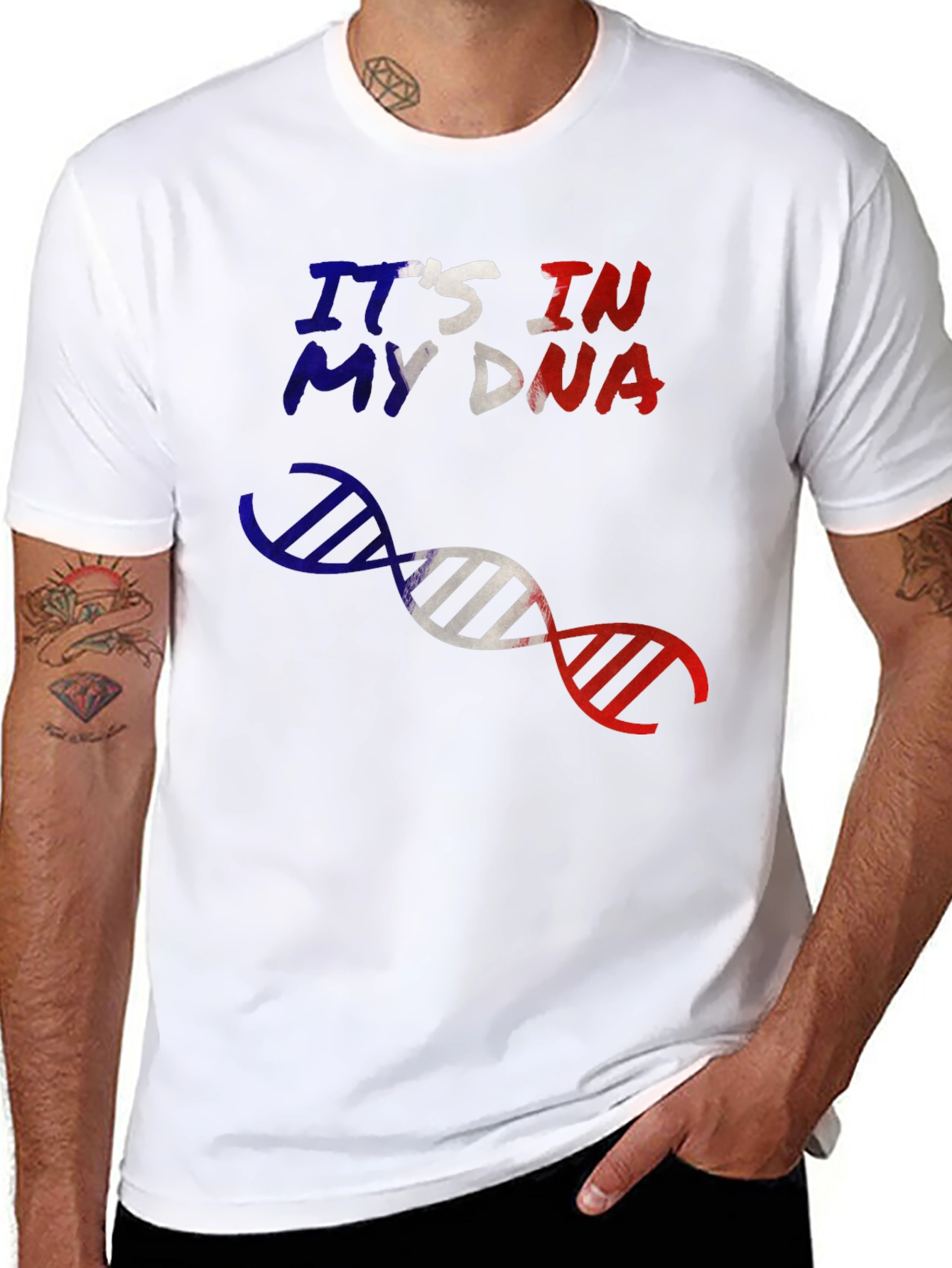 Patriotic DNA Graphic Tee - Show Your Roots!