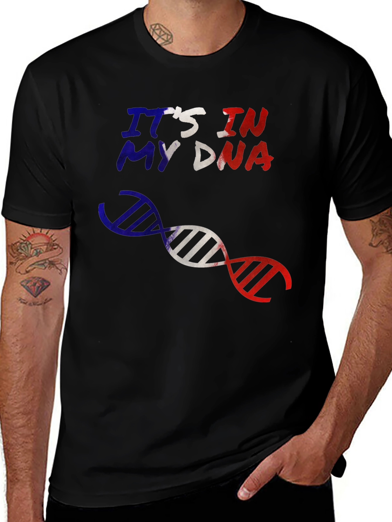 Patriotic DNA Graphic Tee - Show Your Roots!