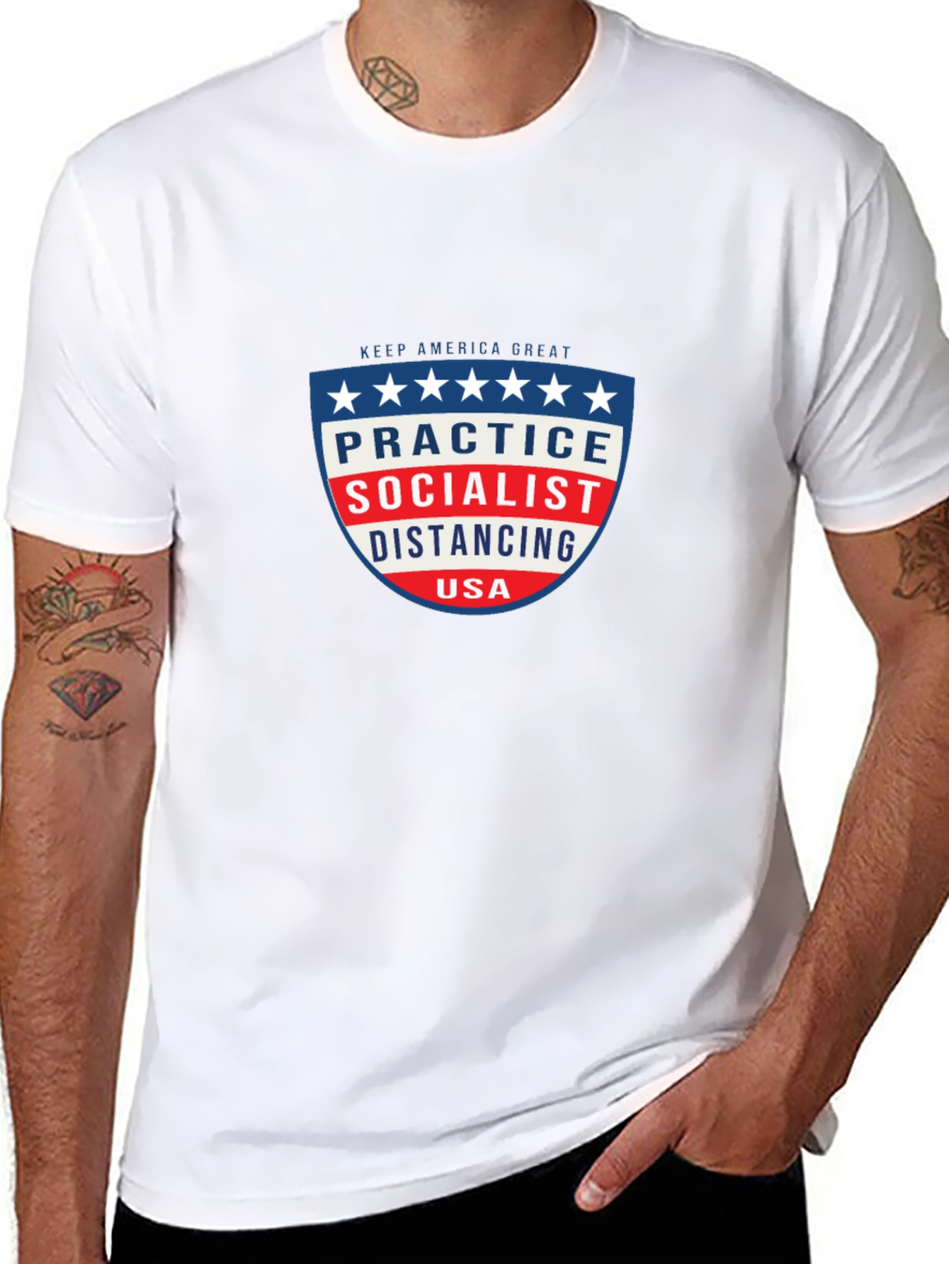 Practice Socialist Distancing USA T-Shirt