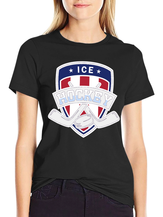 Ice Hockey Patriotic Graphic Tee
