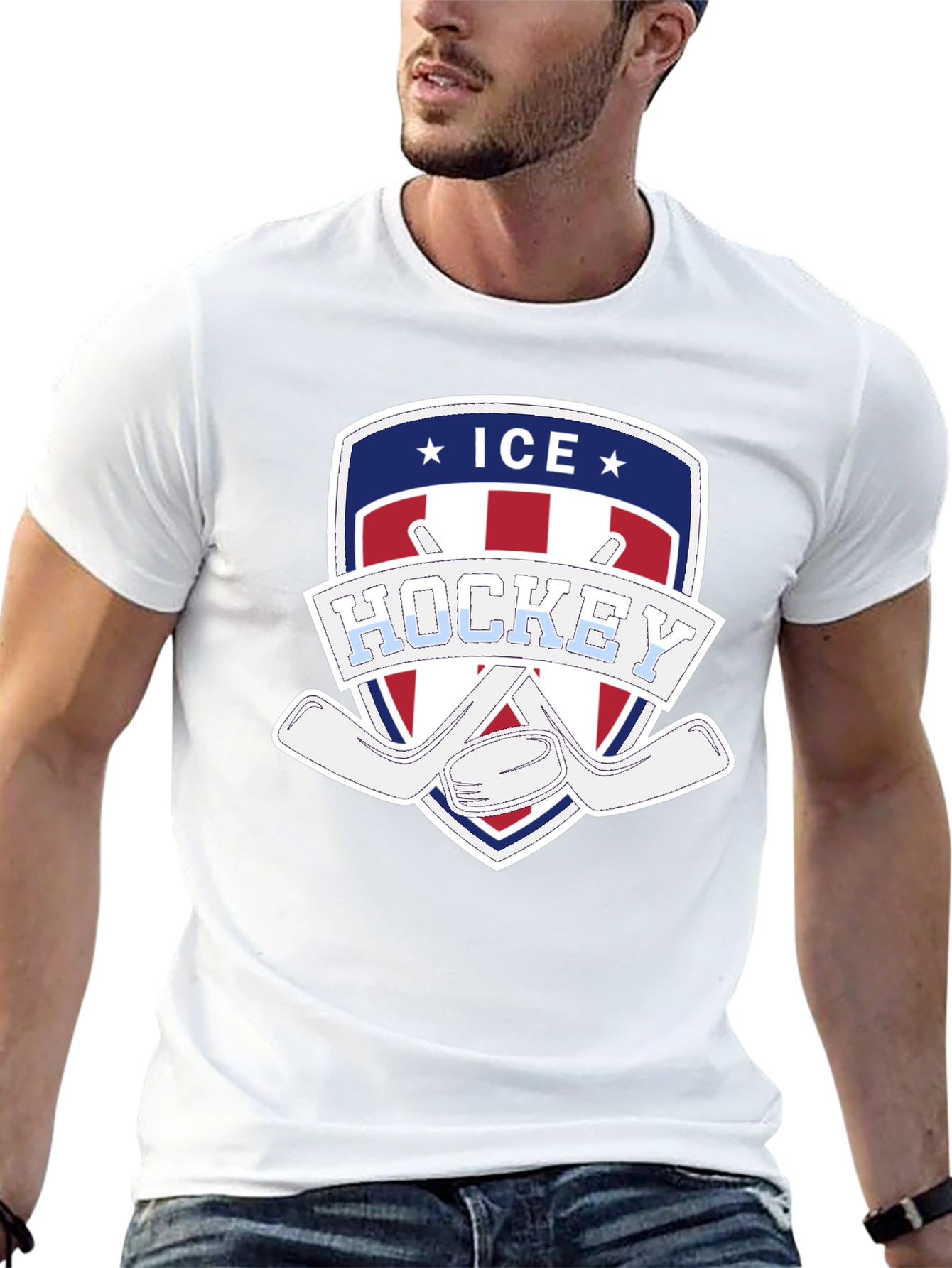 Ice Hockey Patriotic Graphic Tee