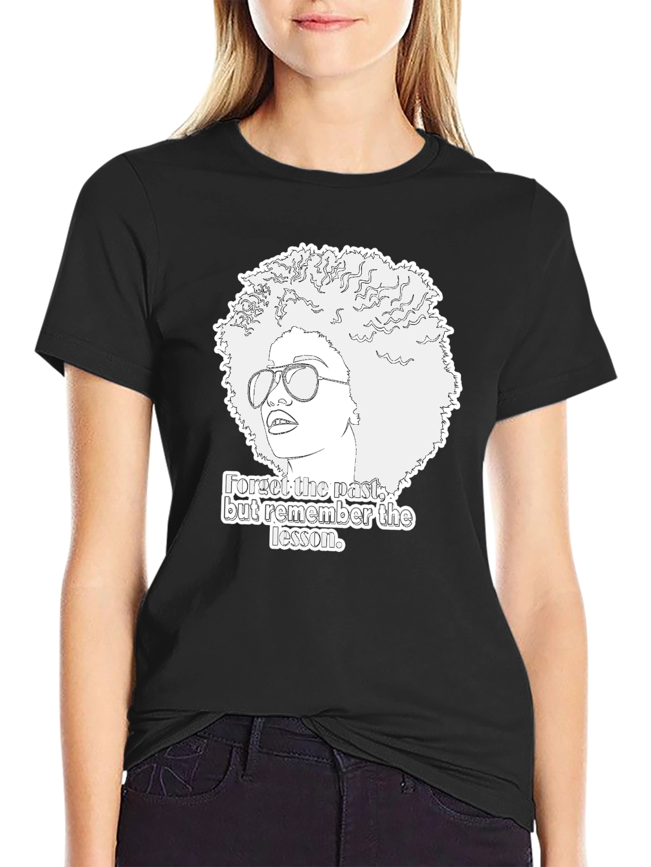 Retro Afro Graphic Tee: Remember the Lesson