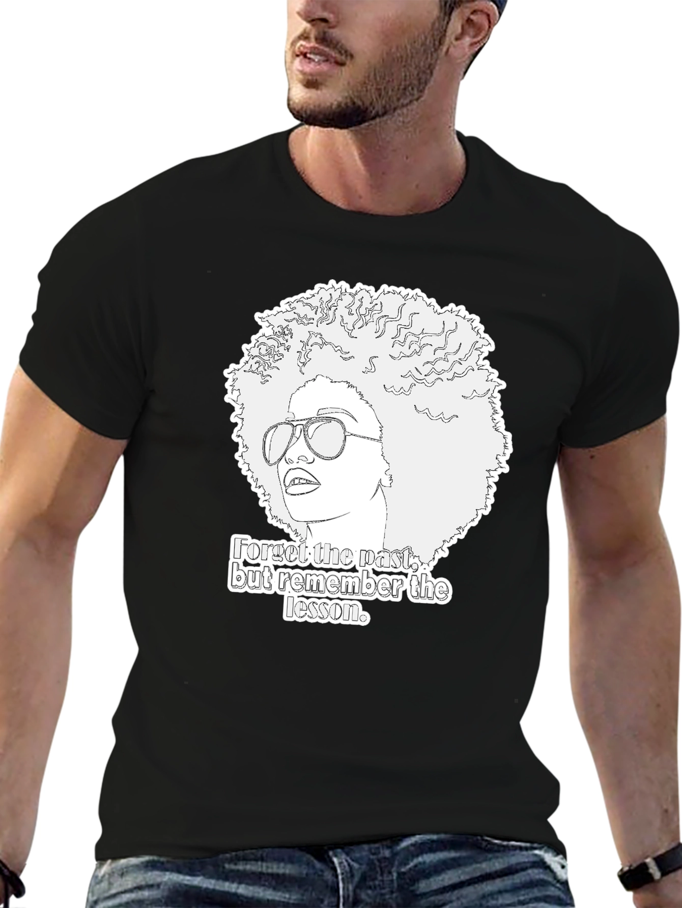 Retro Afro Graphic Tee: Remember the Lesson