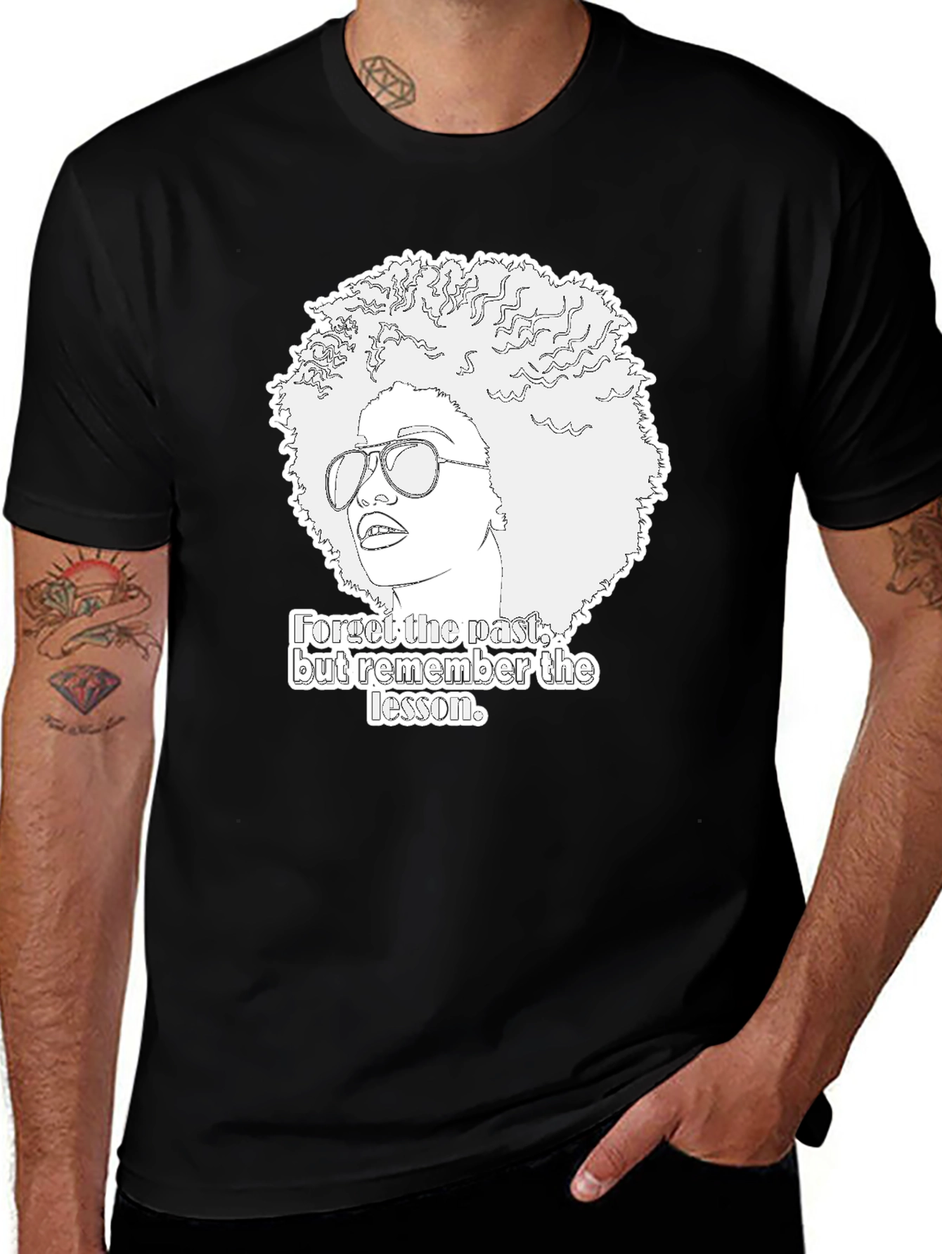 Retro Afro Graphic Tee: Remember the Lesson