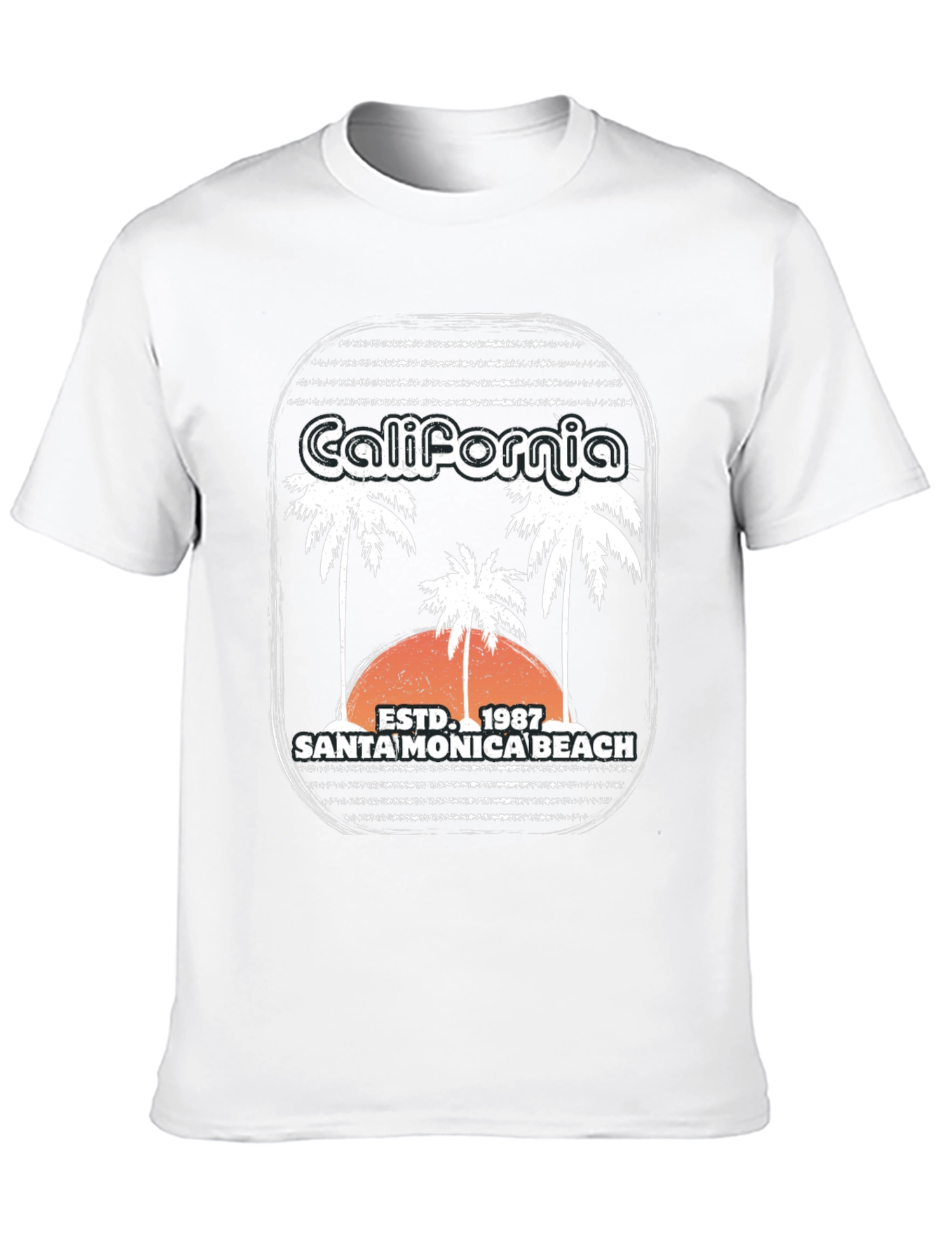 California Santa Monica Beach 1987 Black T-Shirt